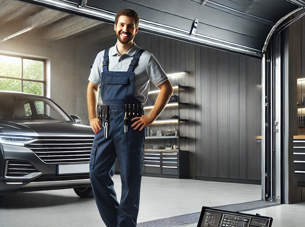 San Antonio garage door repair service fixing a broken spring
